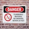 Signmission Flammable Material No Smoking Within 20 Feet Danger Sign, Plastic, 10in W x 7in L, 2PK OS-2PACK-DS-P-710-L-1248 - alternate 6